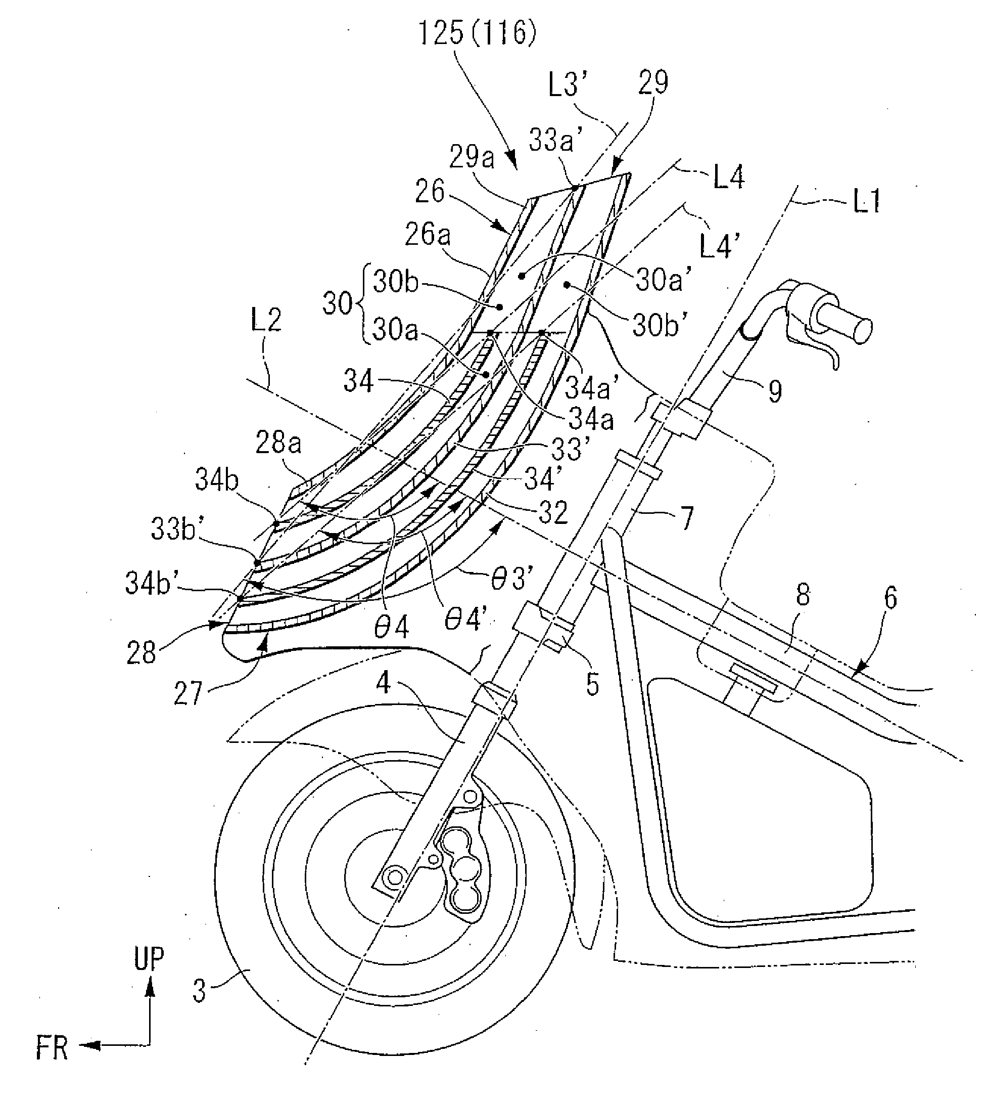 Windshield device, and cool airflow device for saddle ride type vehicle