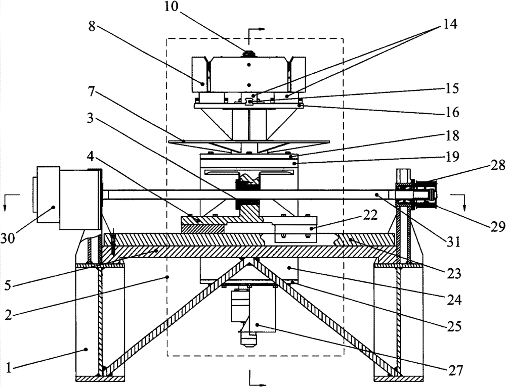 Outer-supporting expansion work piece clamping device used for spin forming of large rotating body section piece