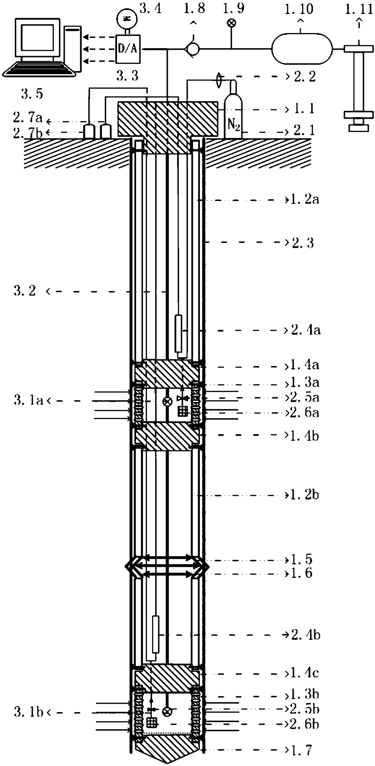 Groundwater layered monitoring well suitable for multiple aquifers