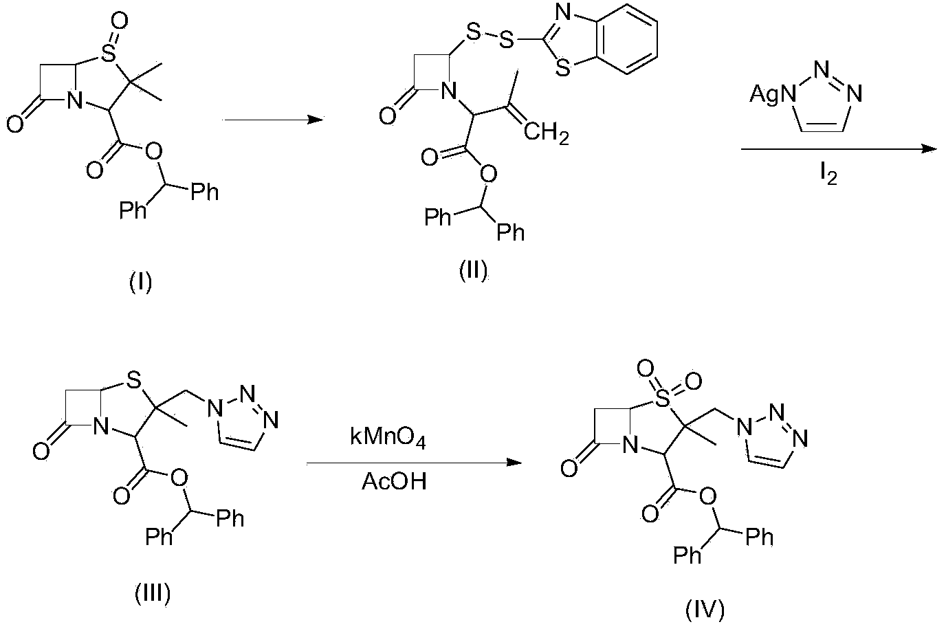 Method for preparing 2 beta-methyl penicillanate benzhydryl dioxide