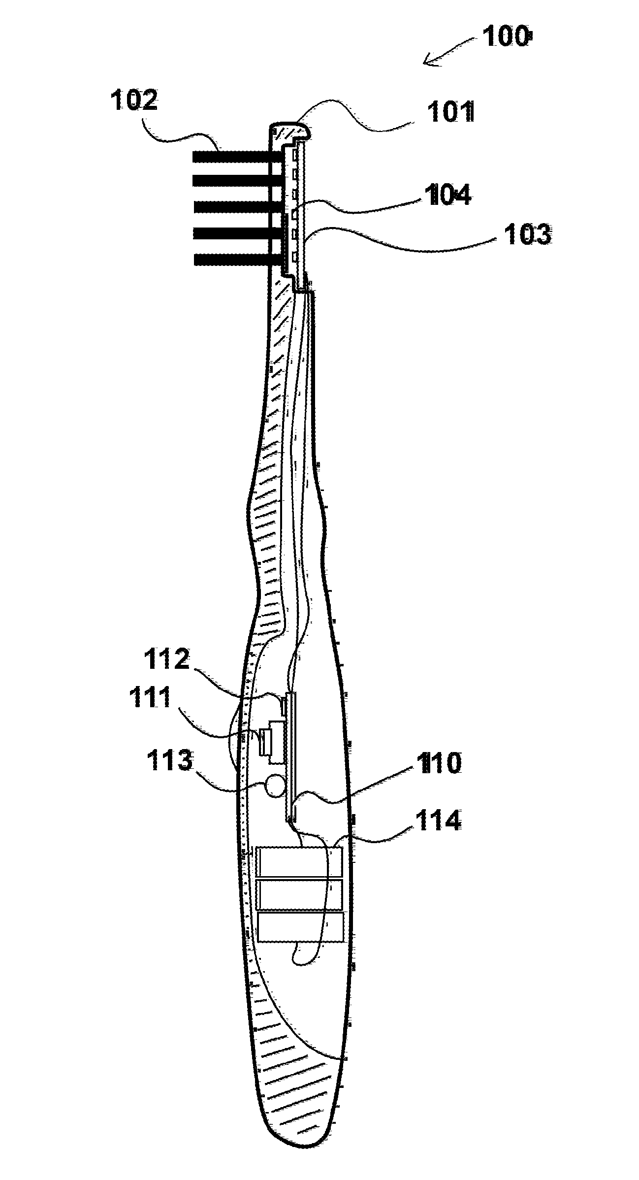 Novelty toothbrush with light-up fiber optic bristles