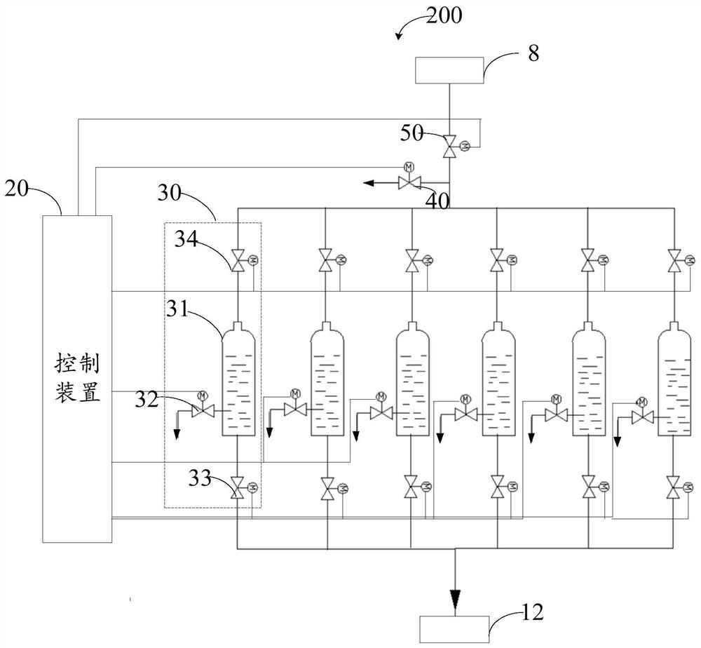 On-line water quality monitoring system and method, and water sample storing and taking device and method