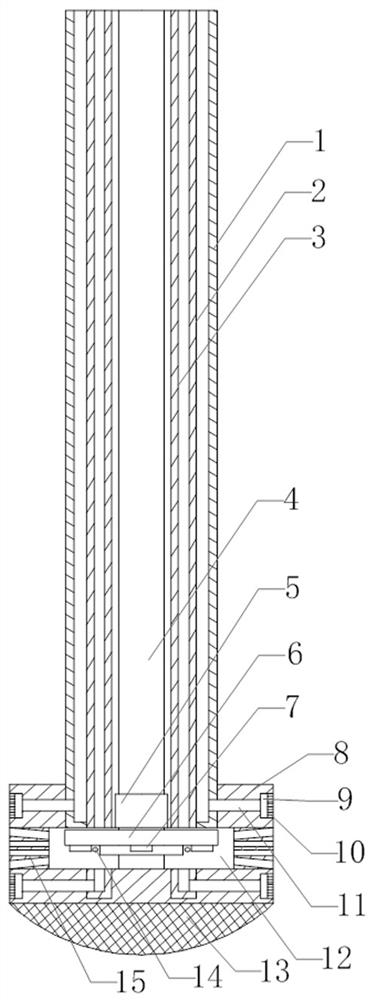 A suction combined curing injection device