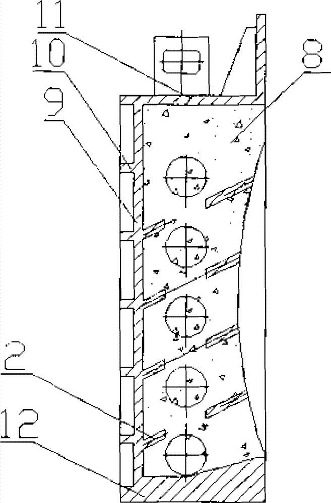 Non-water-cooling furnace door of slab heating furnace