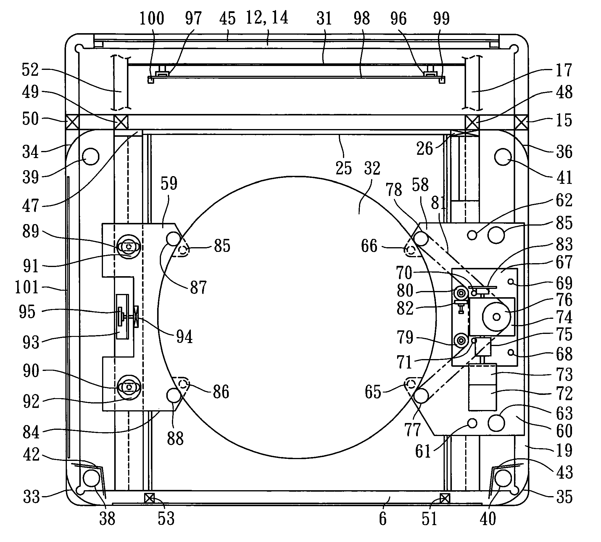 Photography studio with turntable driving mechanism