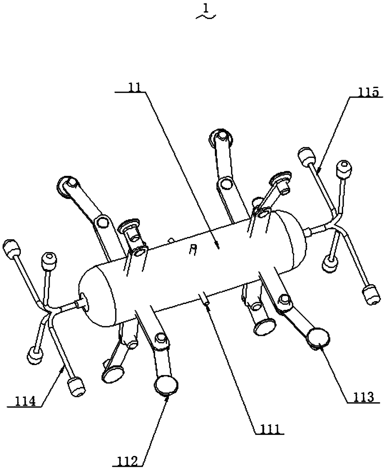 Novel jet cleaning robot for sewage pipes