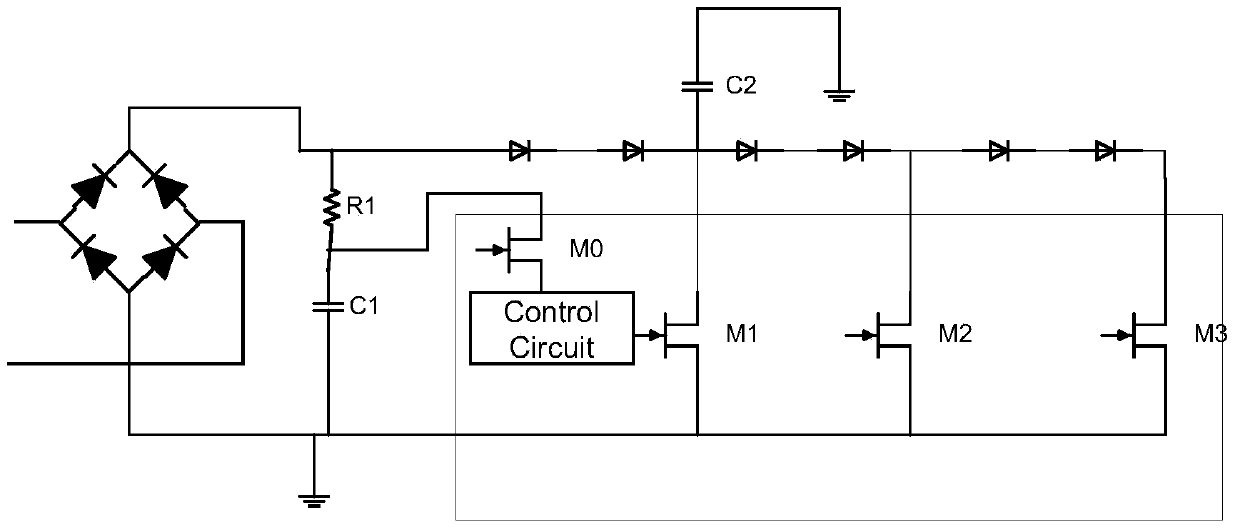 LED driving power surge voltage protection circuit and driving circuit