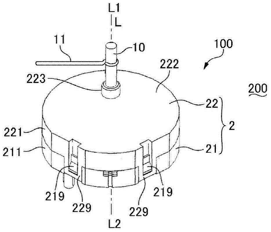 Motor, Motor device and pointer type display device