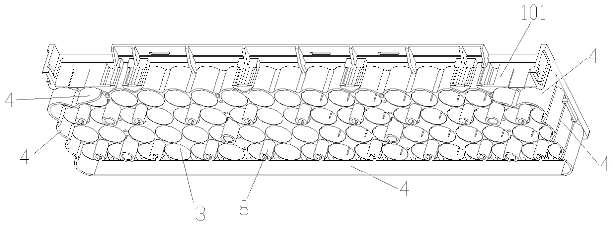 Potting battery pack module and potting method