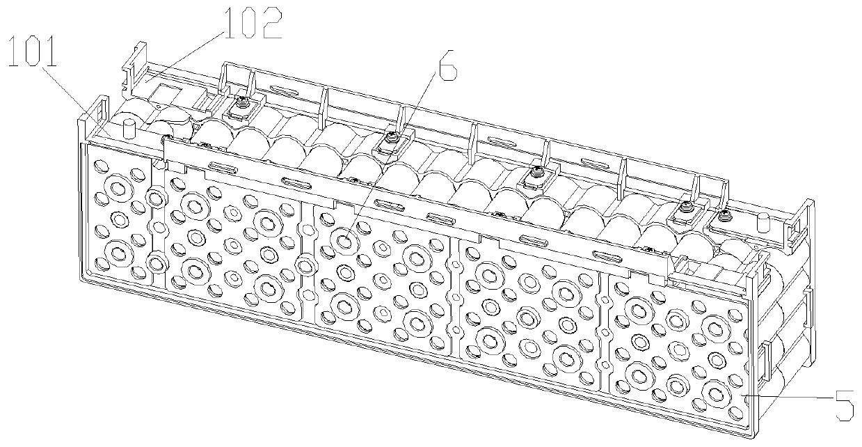 Potting battery pack module and potting method