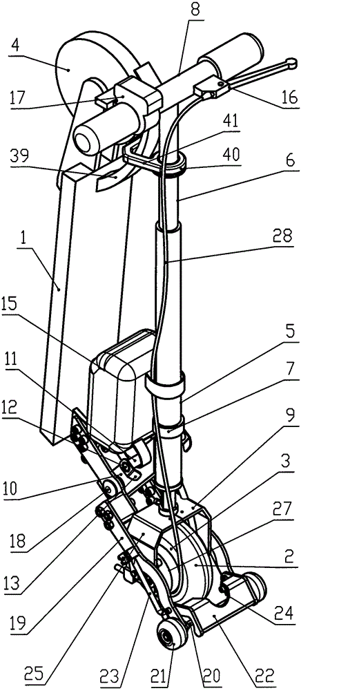 Portable folding electric scooter