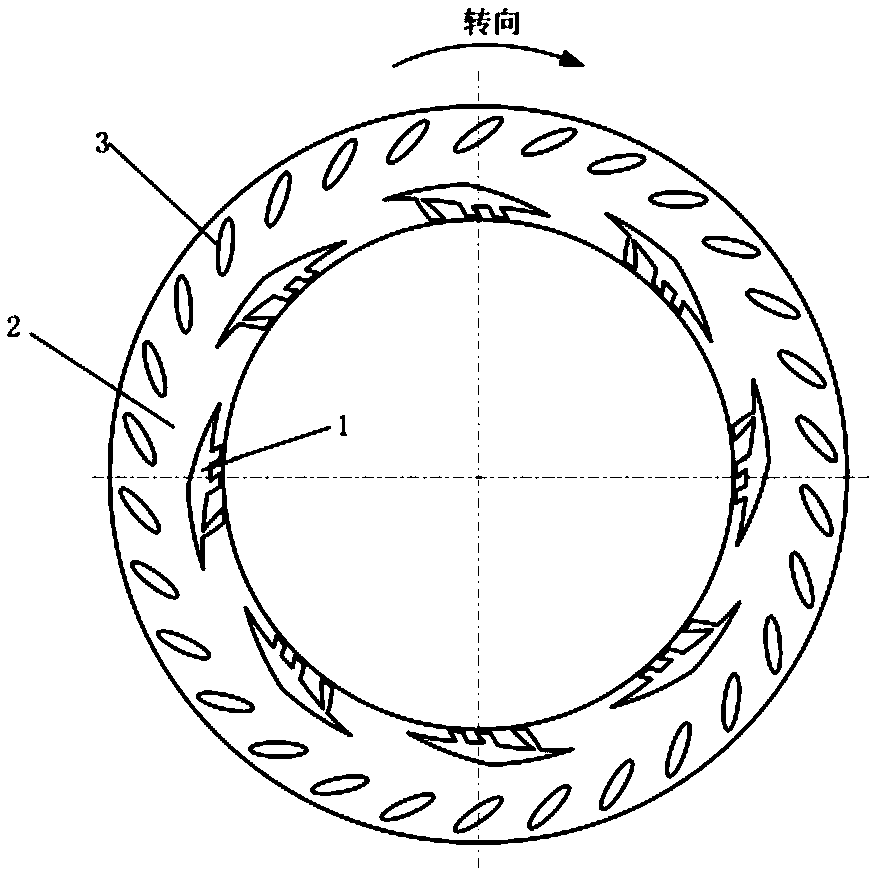 Self-cleaning toothed dynamic-pressure-type groove end face mechanical sealing structure