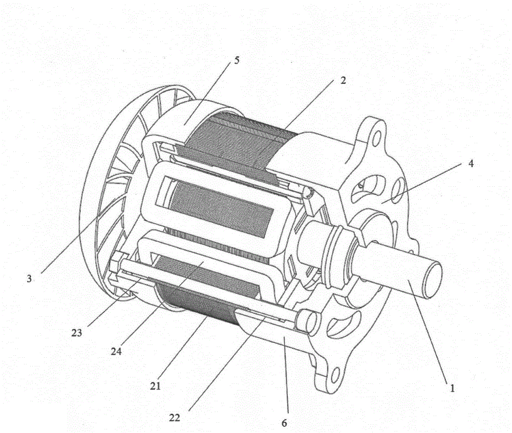 Integral high-speed permanent-magnet brushless direct-current motor for electric tool