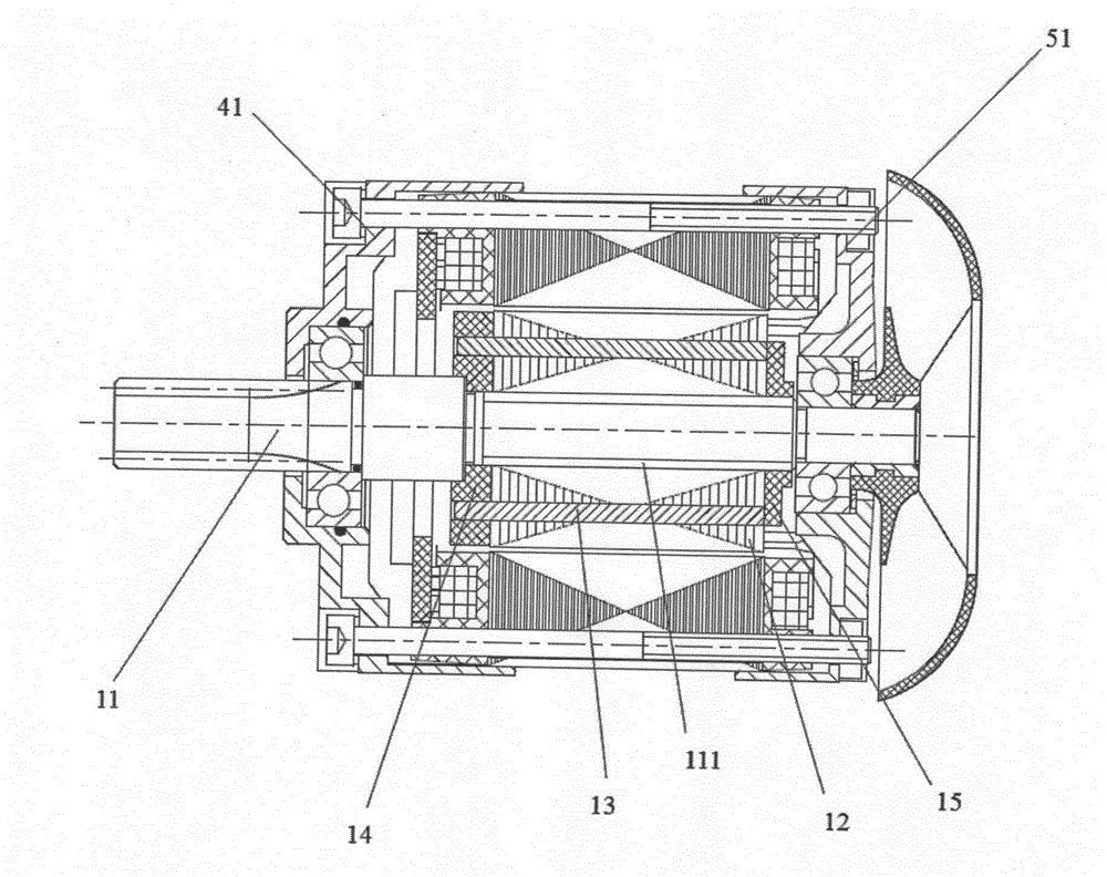 Integral high-speed permanent-magnet brushless direct-current motor for electric tool