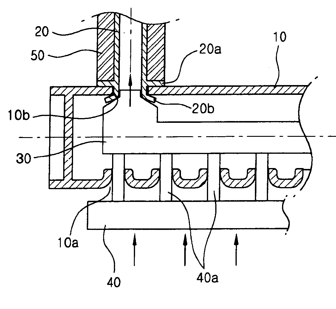 Initial setting method of refrigerant entrance/exit (inlet/outlet) pipe onto header pipe for heat exchanger