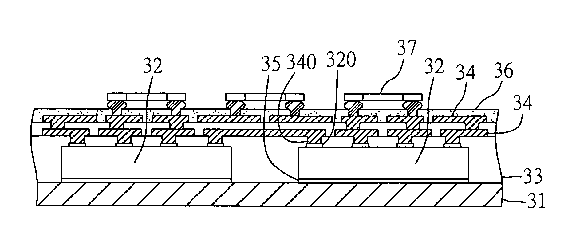 Direct connection multi-chip semiconductor element structure