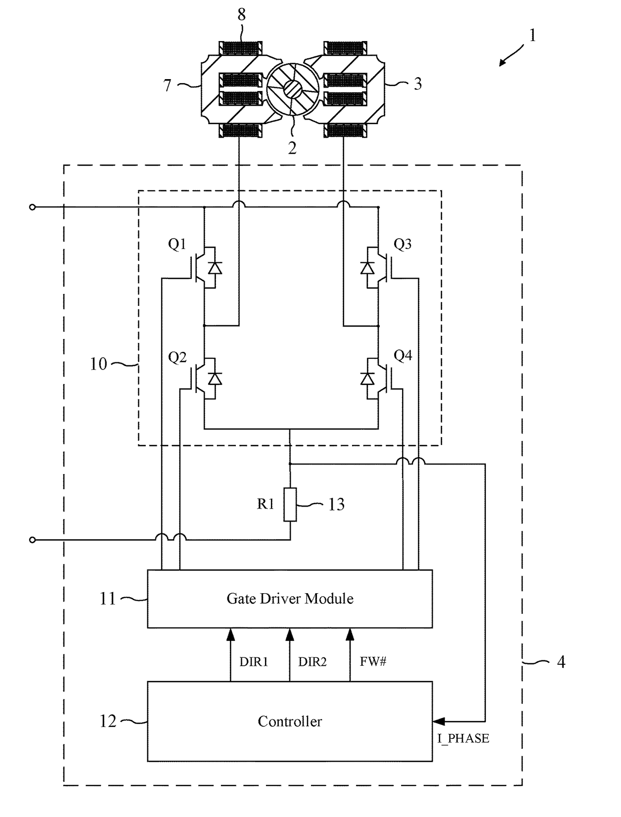 Determining the parked position of a permanent-magnet motor