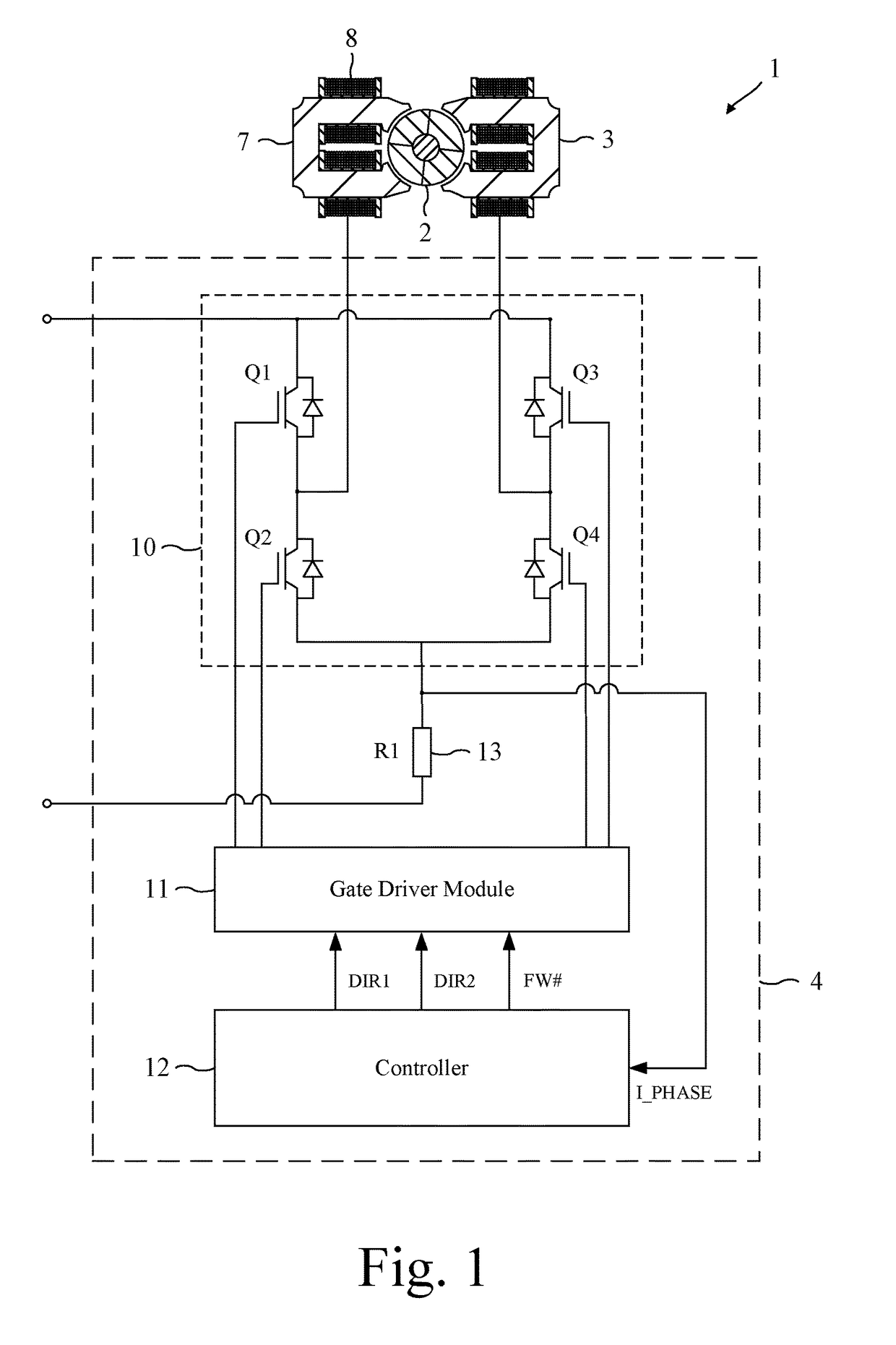 Determining the parked position of a permanent-magnet motor