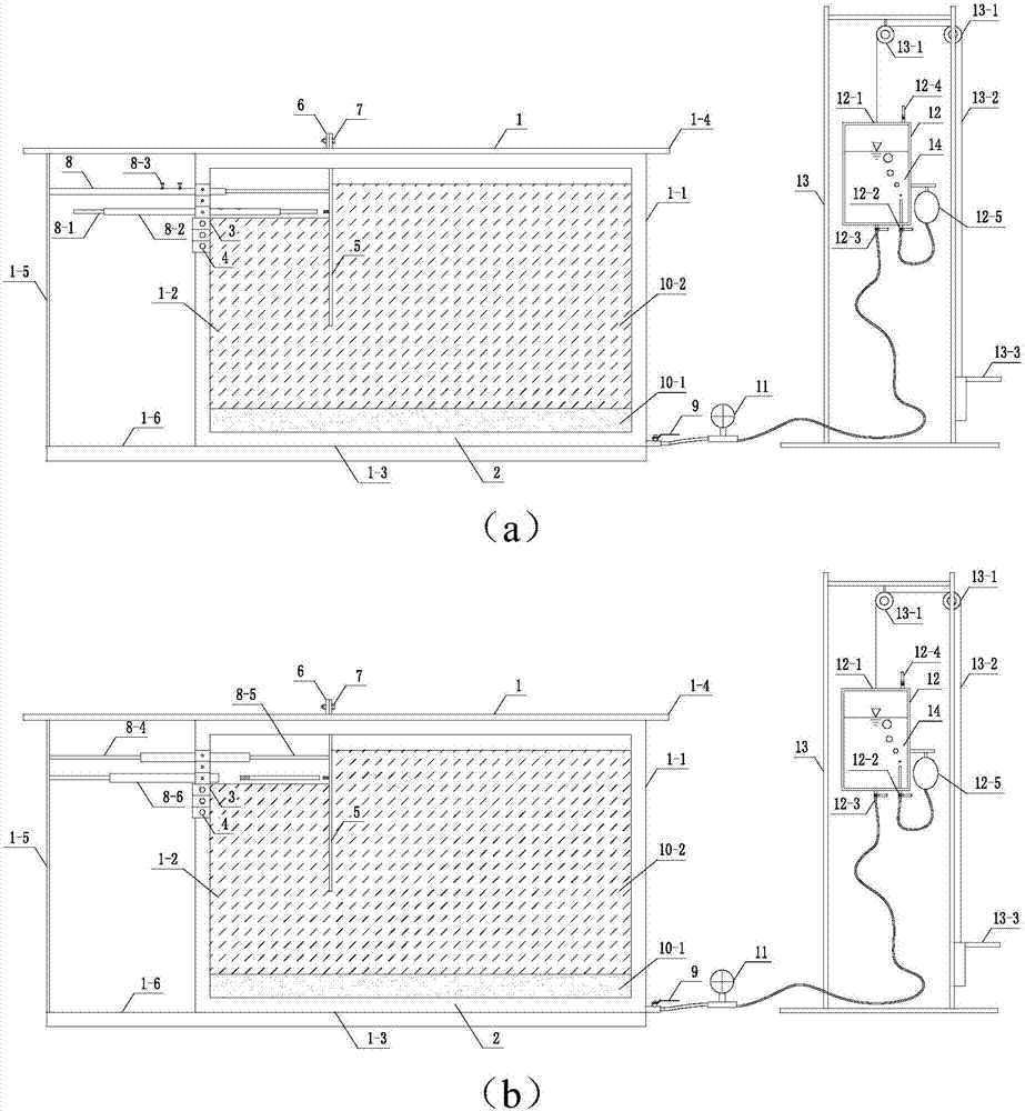 Excavation model test device for foundation pit excavation simulating ups and downs of pressurized water head