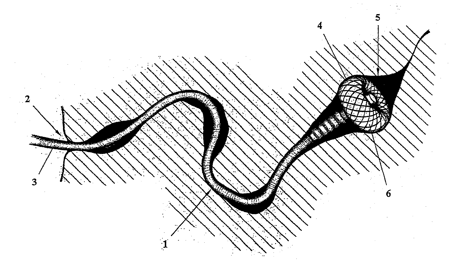 Instrument comprising a cable or tube provided with a propulsion device