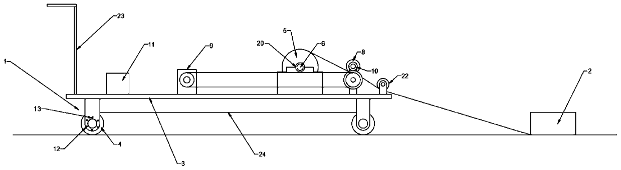 Concrete protective film laying device