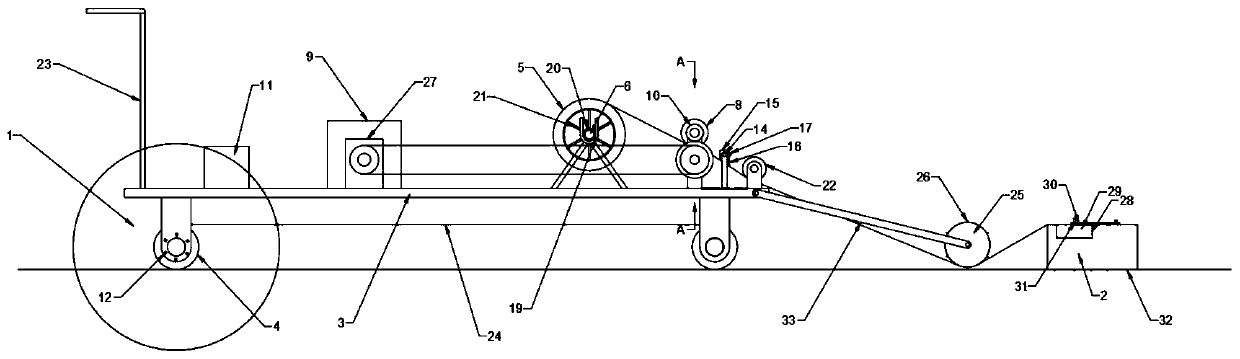 Concrete protective film laying device