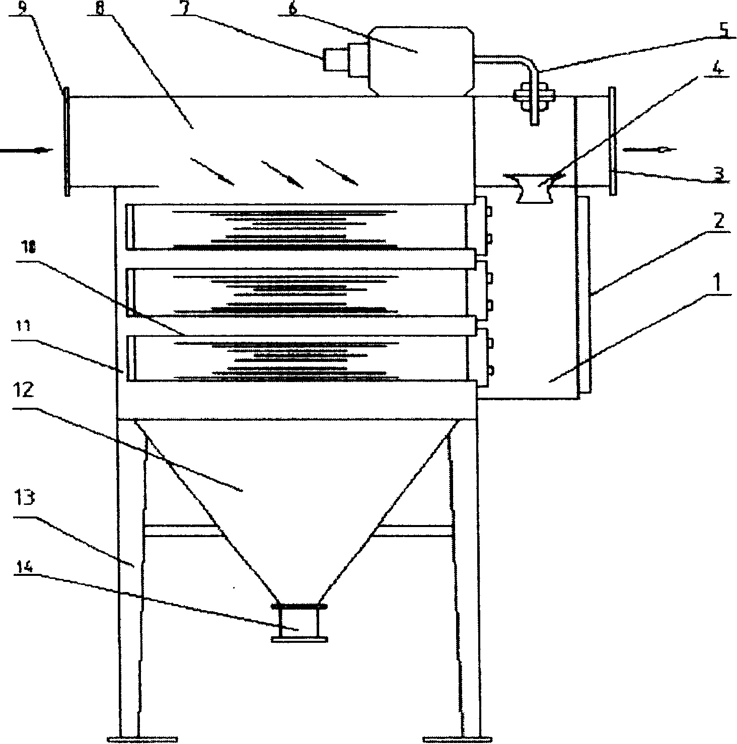 Combined filter tube element pulse dust-collector