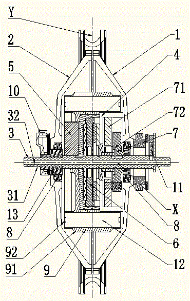 Integrated wheel and electric vehicle with integrated wheel