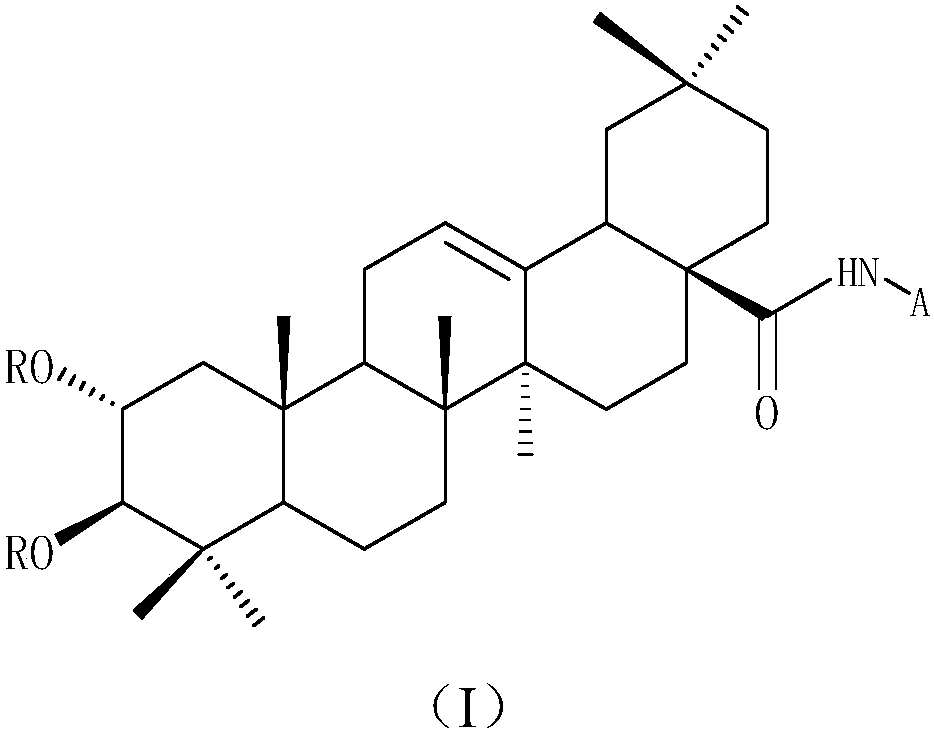 Water-soluble maslinic acid derivative as well as preparation method and application thereof