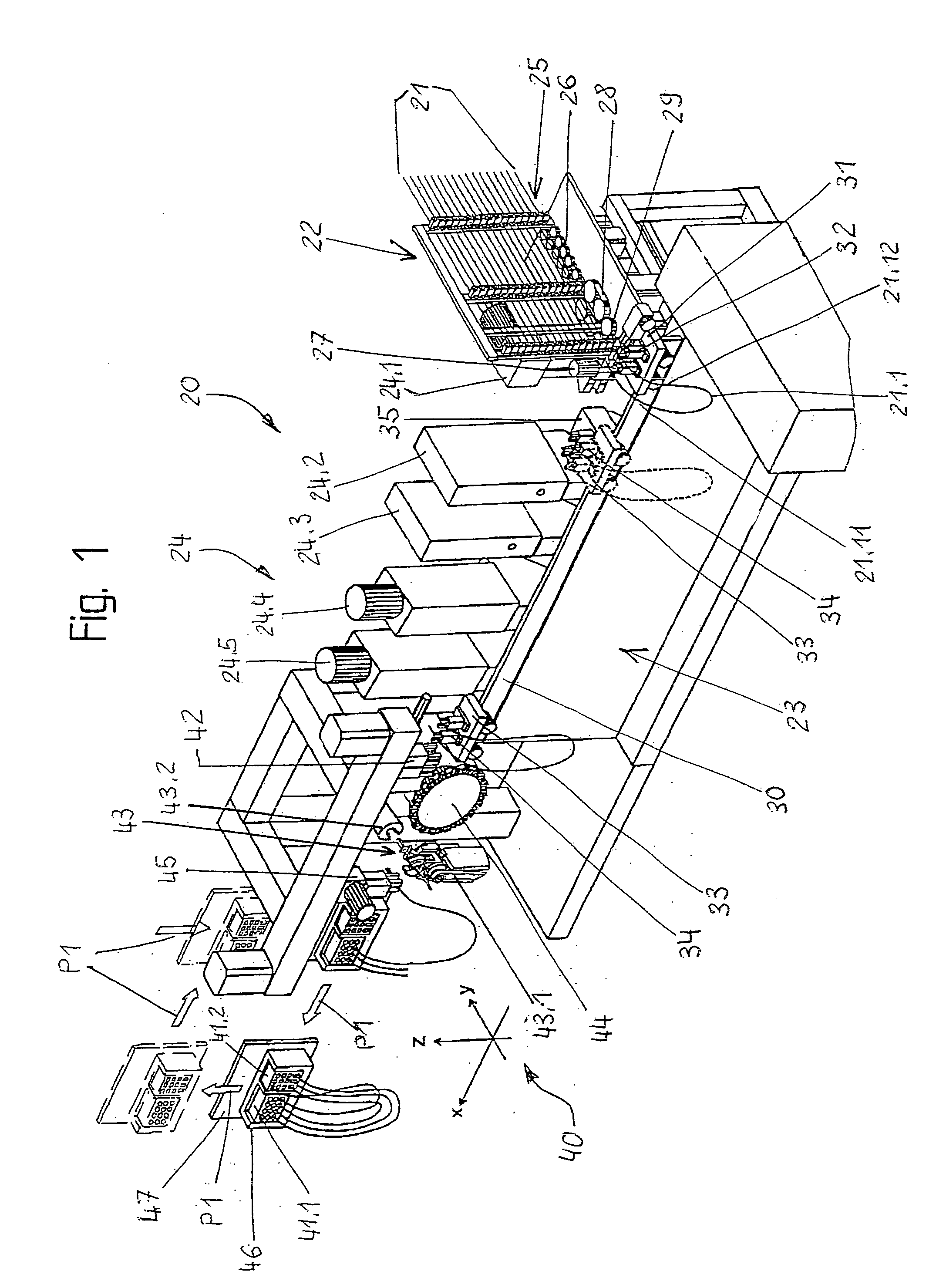 Equipment for equipping plug housings with fitted-out cable ends of a cable