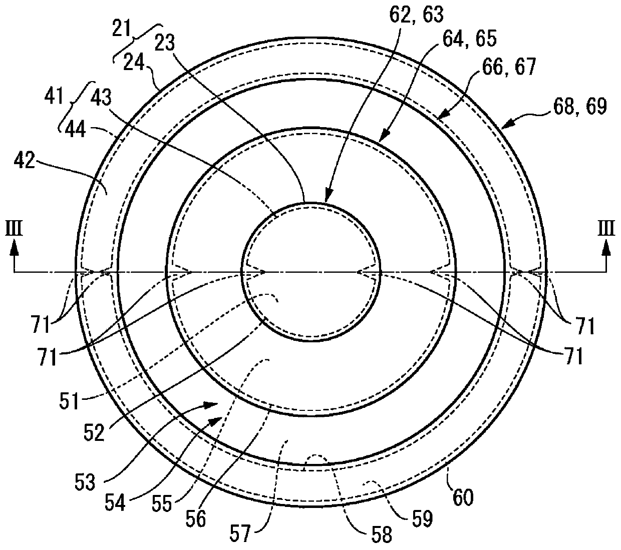 Electrode for potential detection of electromagnetic flowmeter