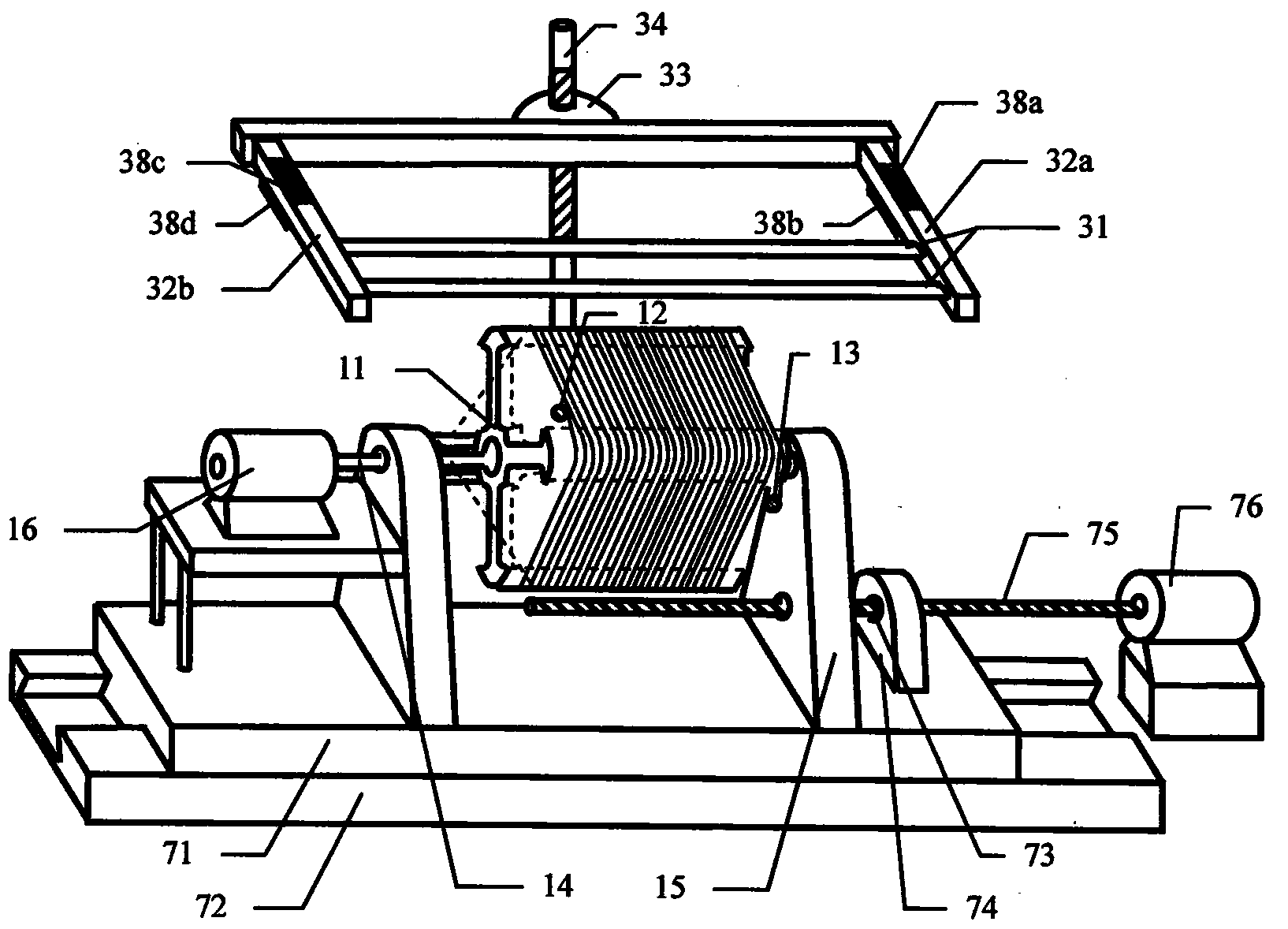 Polygonal-barrel tension-controllable fuzzing and pilling form and pulling measurement device and method