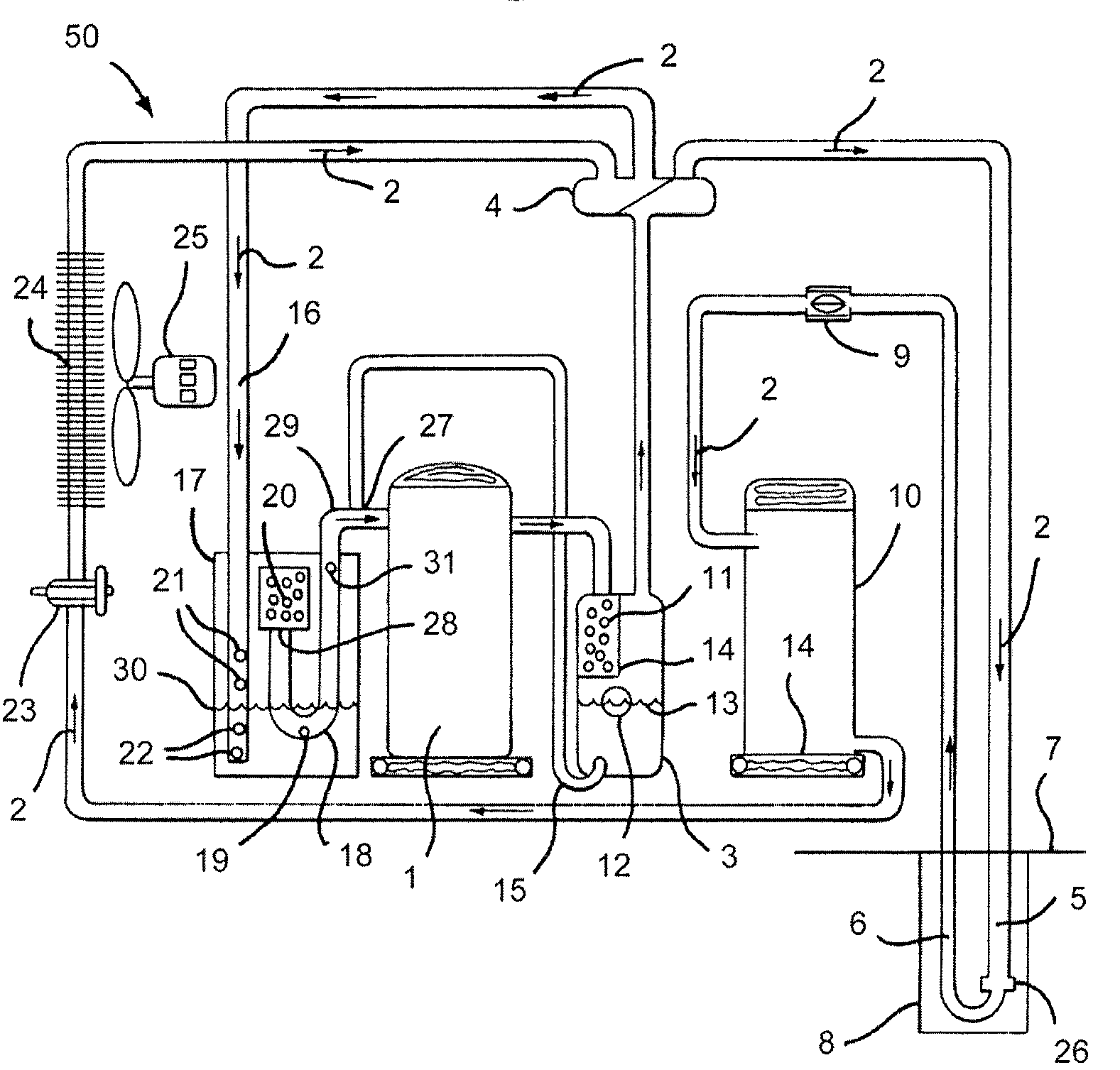 DX System with Filtered Suction Line, Low Superheat, and Oil Provisions