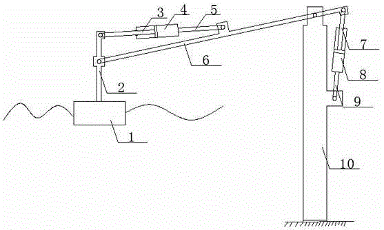 Double hydraulic cylinder heave swinging type wave energy capture device