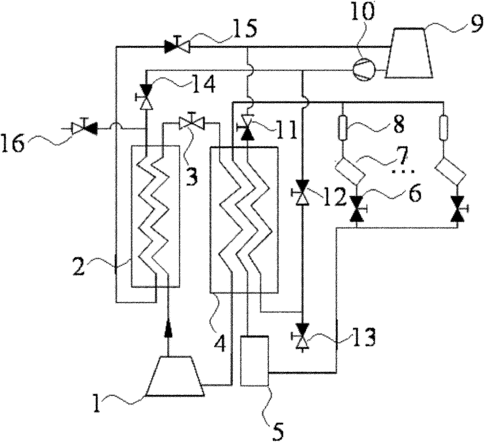 Water-cooled heat pipe-type machine room air-conditioning system