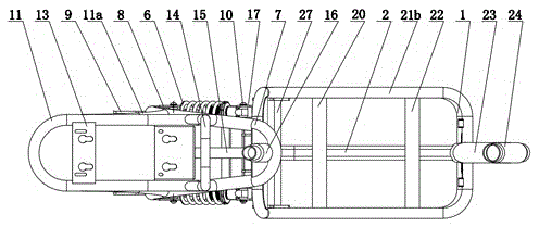 A two-wheeled electric vehicle shock-absorbing frame