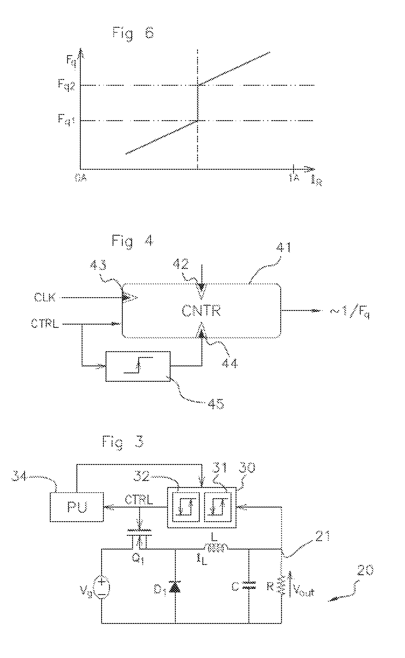 Control with hysteresis of an electronic device using a pulse-width modulated signal