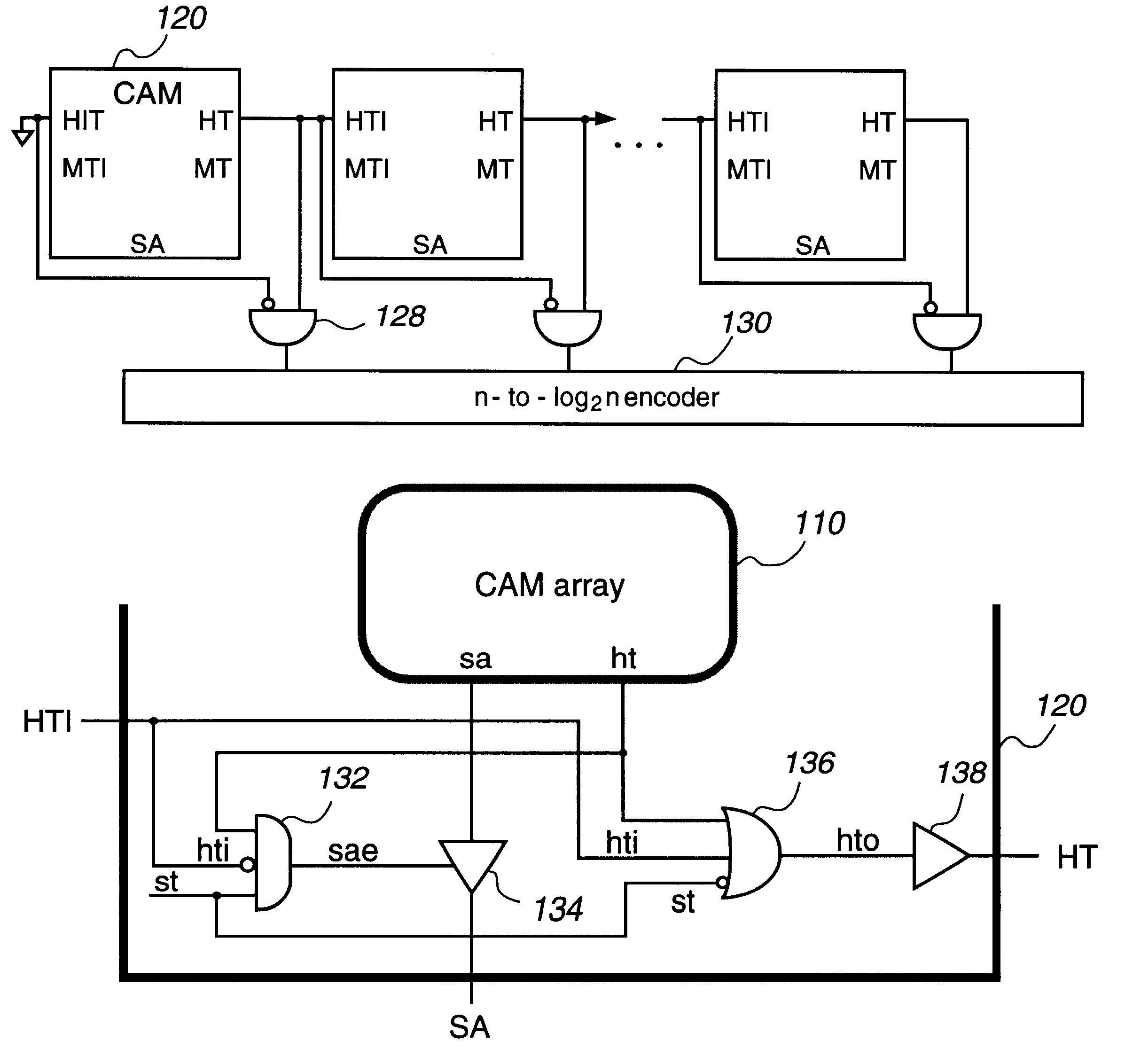 Content addressable memory system with cascaded memories and self timed signals