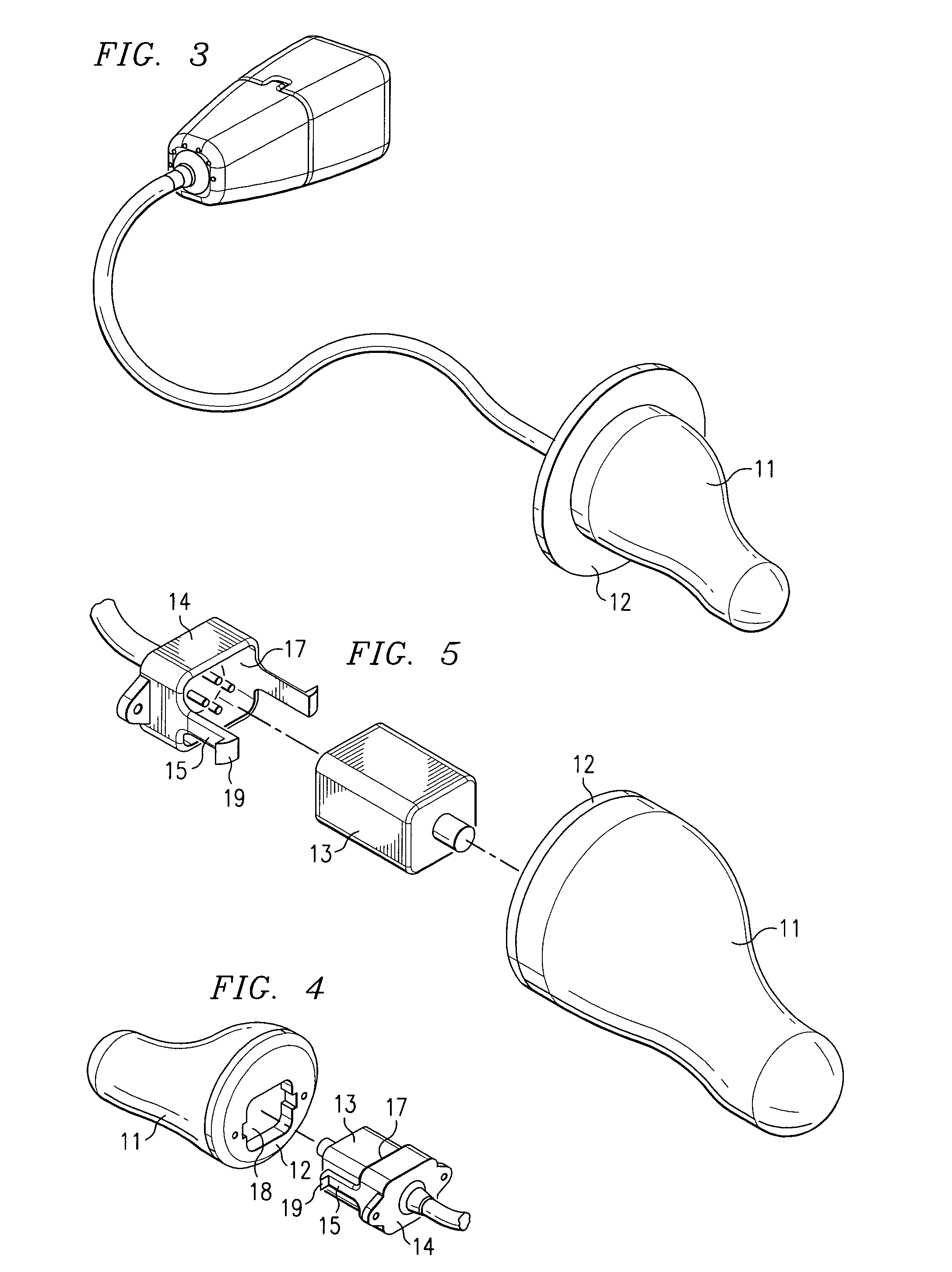 BTE/CIC auditory device and modular connector system therefor