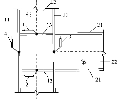 Computer auxiliary measuring method of connecting node corners of steel frame beam column