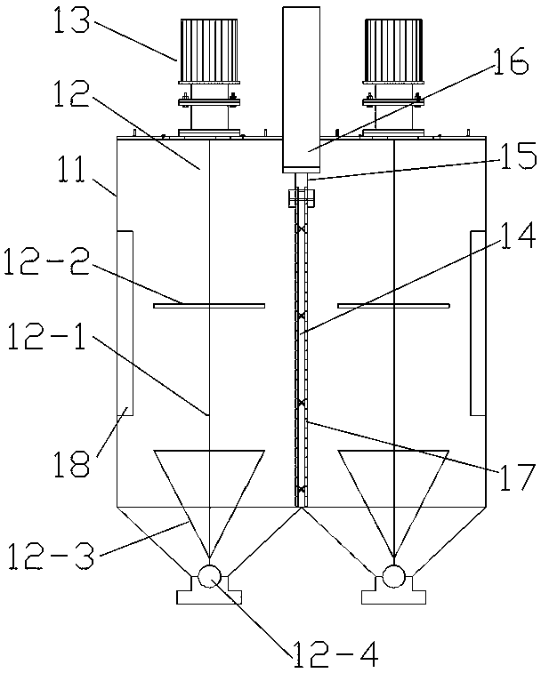 Stirring and forming device assembly and method for producing building block blank body by stirring and forming device assembly