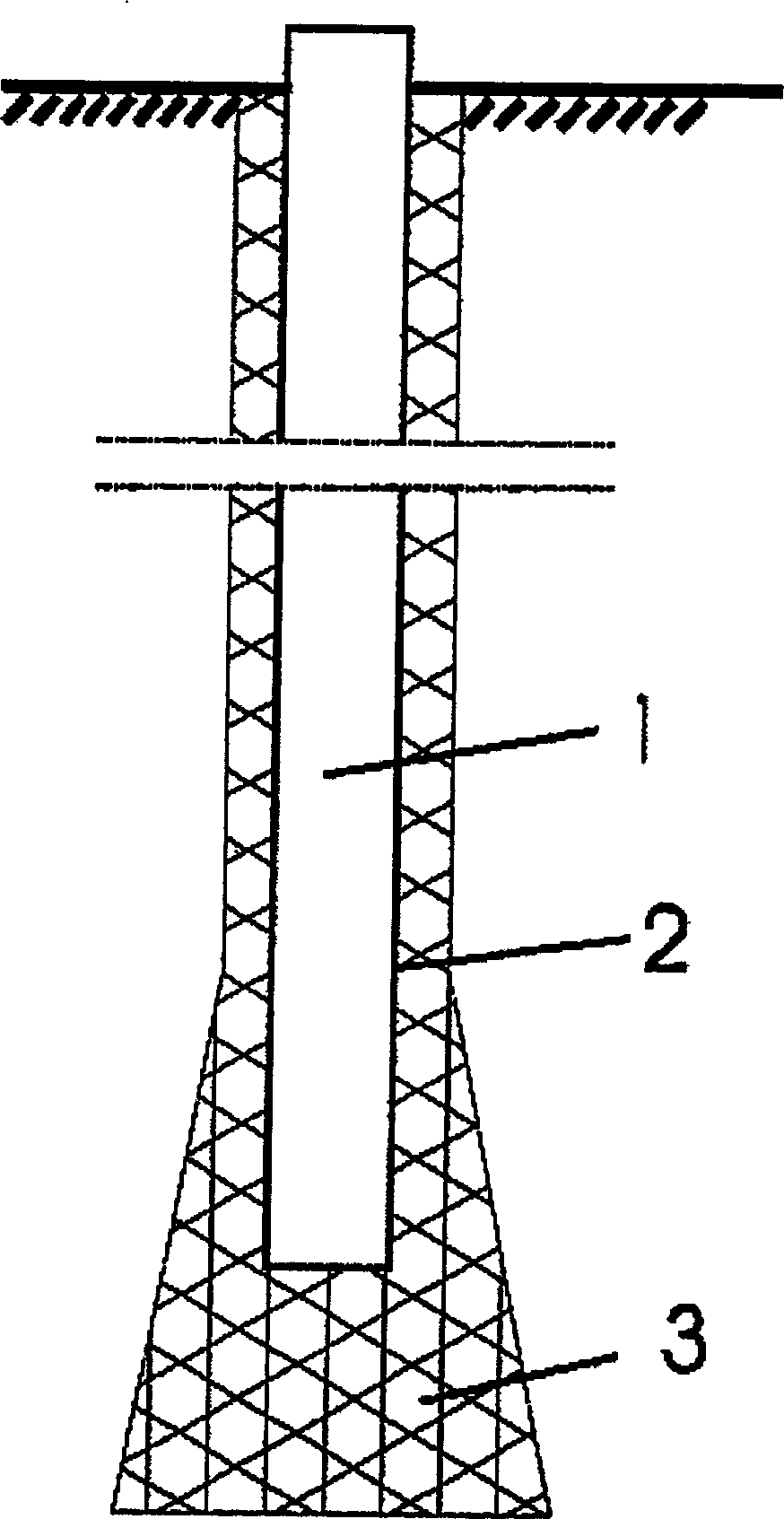 High-pressure rotary spraying and core inserting process to form pedestal pile