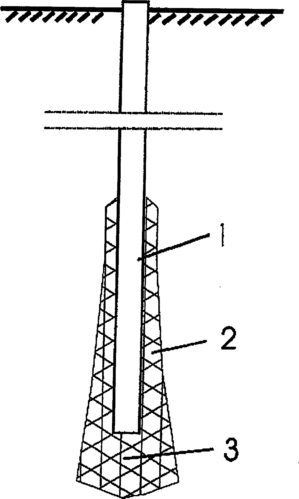 High-pressure rotary spraying and core inserting process to form pedestal pile