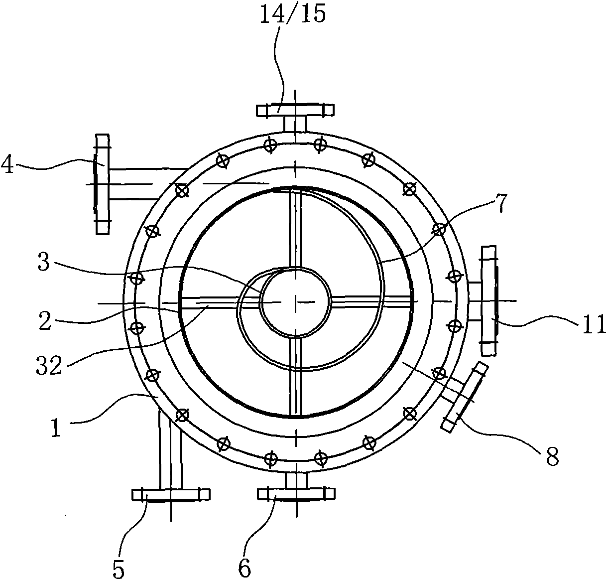 Pressure type air flotation separation device