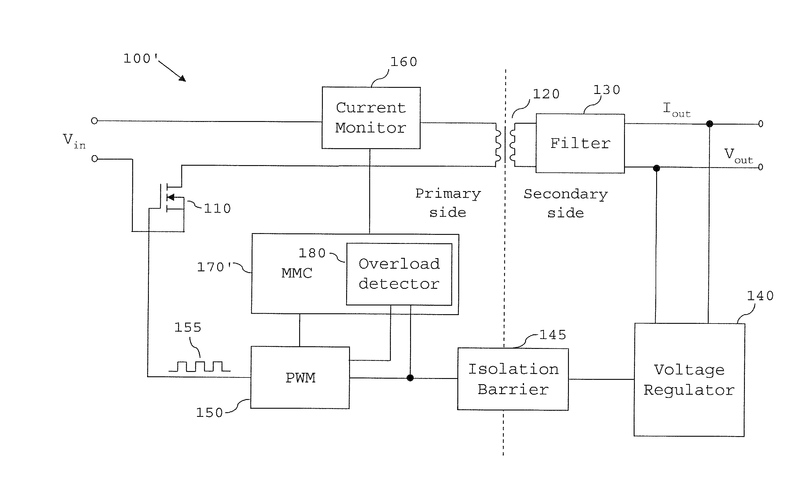 Overload detection in a switched mode power supply