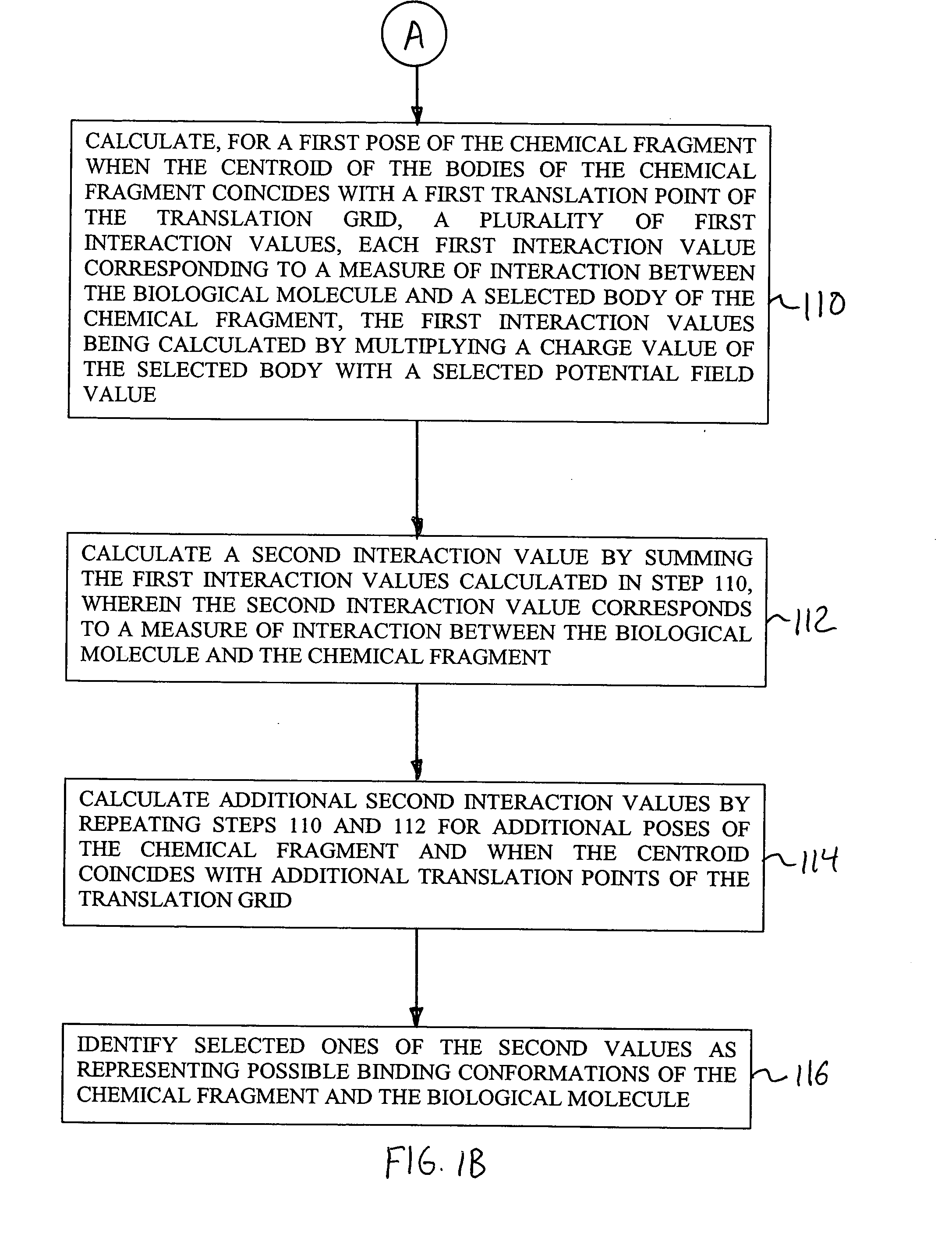 Method, system, and computer program product for identifying binding conformations of chemical fragments and biological molecules