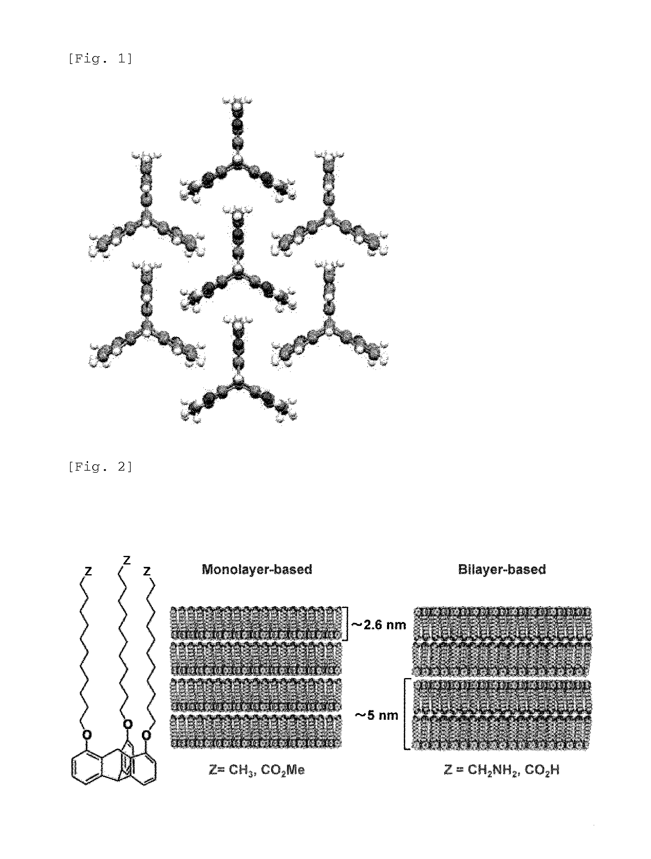 Electronic device using organic thin film, and electronic apparatus containing the same