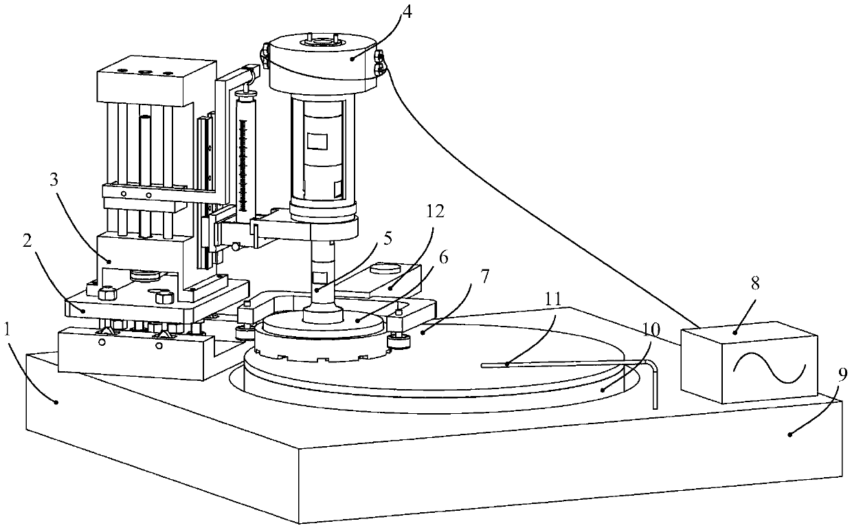 A device for ultrasonically assisted grinding and polishing of silicon carbide wafers