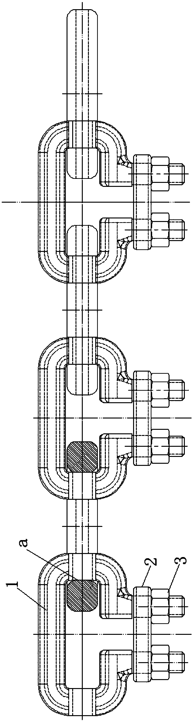 Medical drug material conveying omega-shaped spectacle plate and bolt closed transmission system