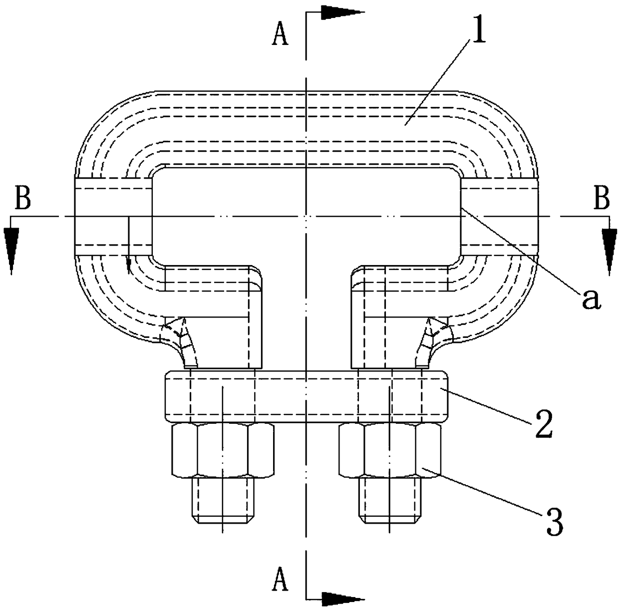 Medical drug material conveying omega-shaped spectacle plate and bolt closed transmission system